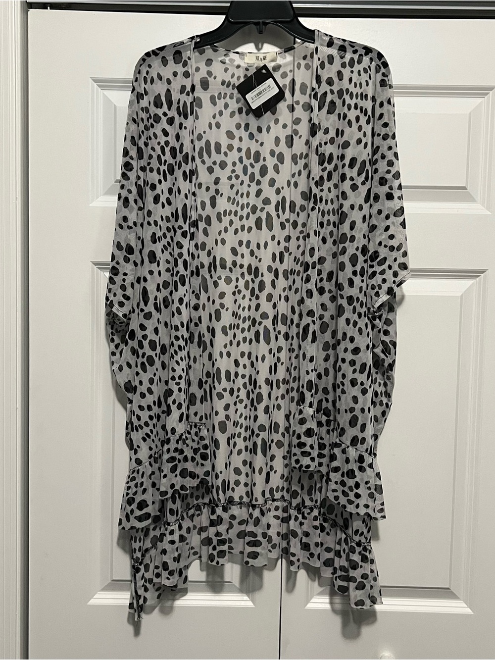 Jade by Jane White and Black Sheer Kimono